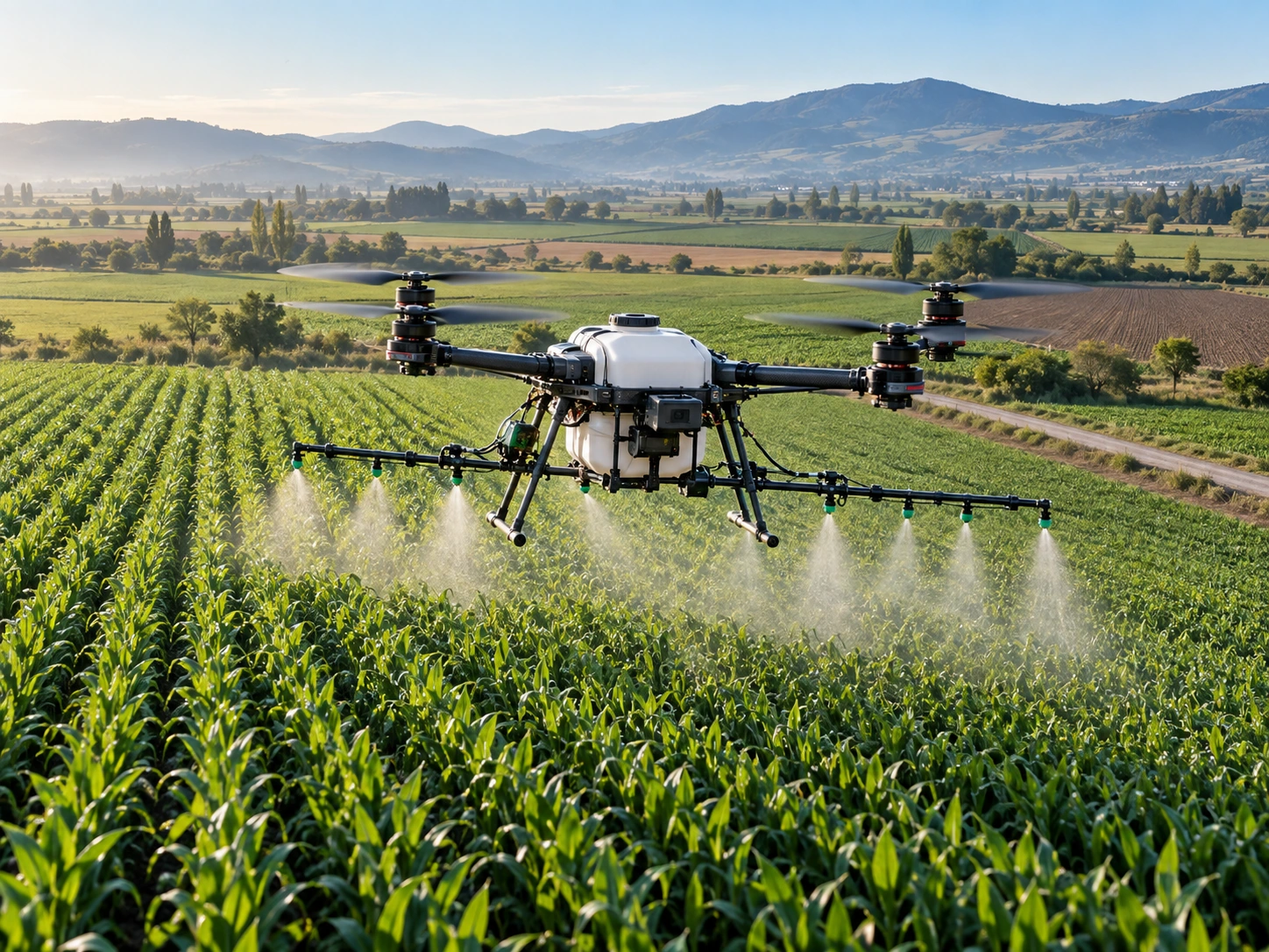 Tarım arazisinde sıra düzenine uygun zirai drone uygulaması