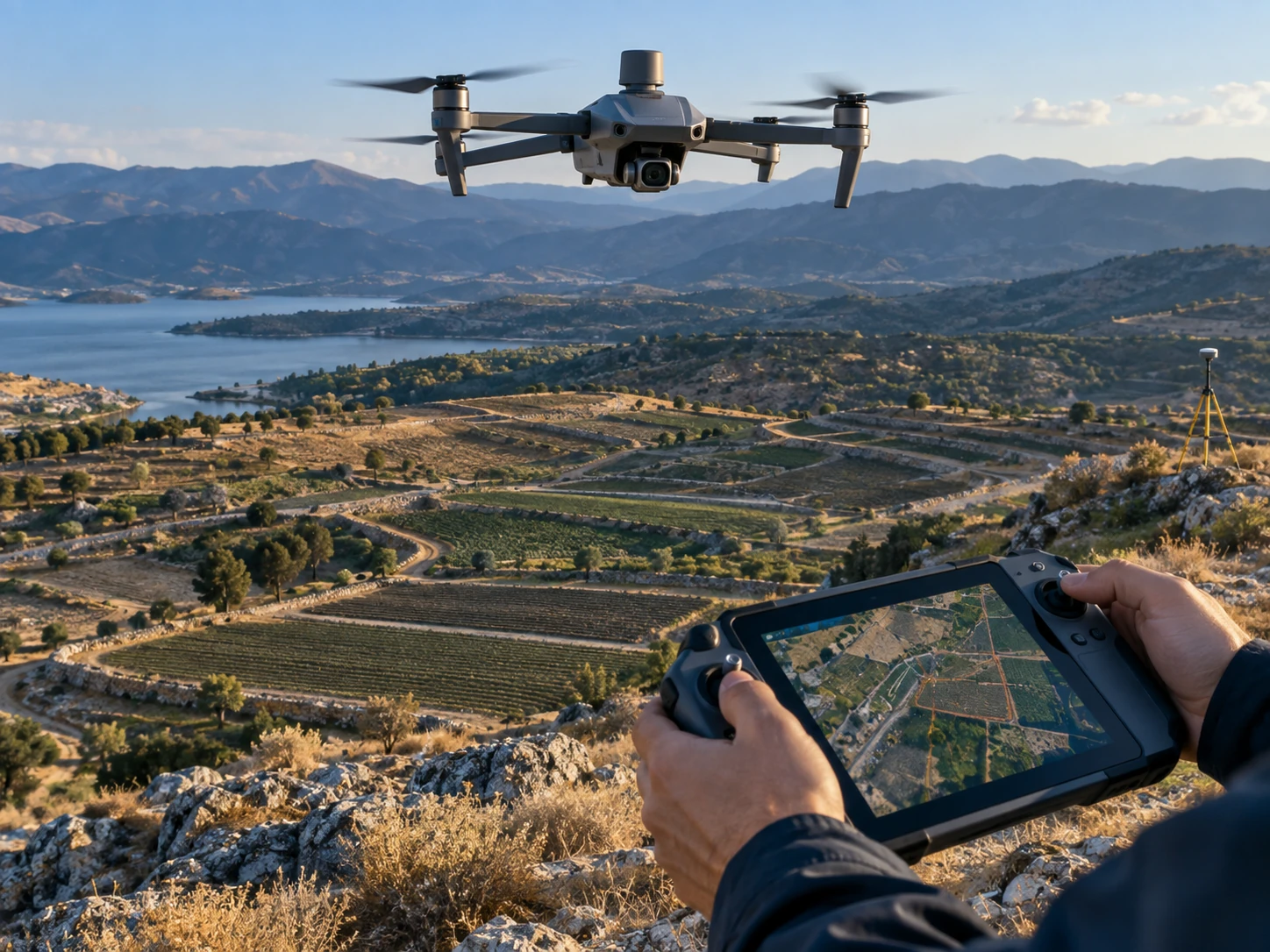 FPV gözlüğü ve kumandayla yarış koltuğunda oturan pilot